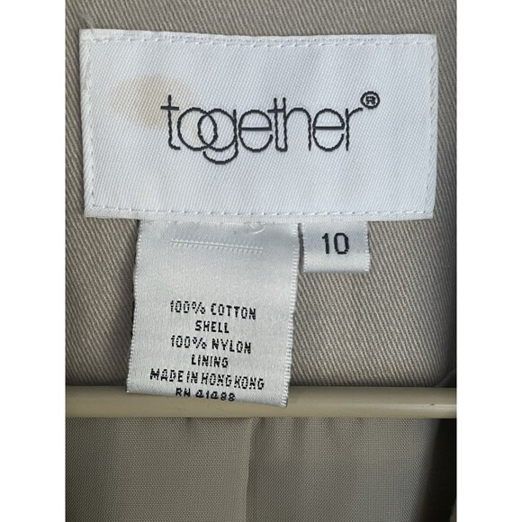 Vtg Belted Trench Coat Duster Women's Size 10 Beige Together Vented Lined - Picture 8 of 16